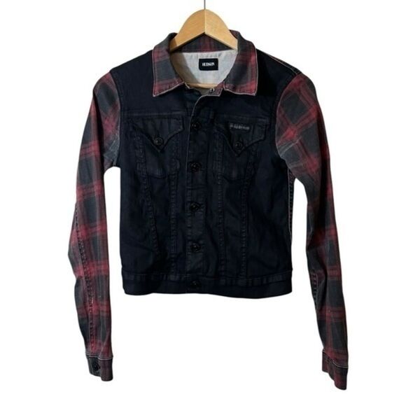 HUDSON jacket plaid black XS Jean jacket - Picture 1 of 6